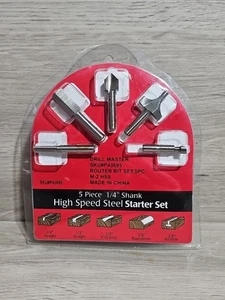 Drill Master Item #43695. Router Bit Ser, 5 Piece. 1/4" Shank, M-2 HSS - Picture 1 of 5