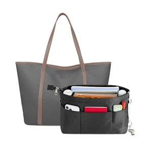 Purse Organizer Insert with Zipped Top for Tote Bag, Handbag Shaper with 13 P... - Picture 1 of 6