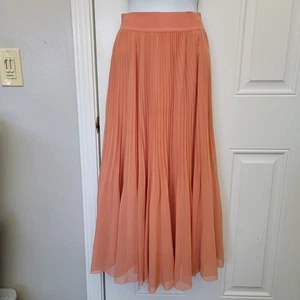 Aritzia Wilfred Twirl Plissee Midi Rock in Fete Chiffon Orange Ballett Größe XS - Bild 1 von 10