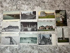 40 ANTIKE Glitzer Design Postkarten Lot meist topographische Landschaften Gebäude - Bild 1 von 24