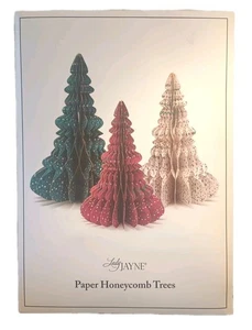 Lady Jayne 3 Paper Honeycomb Christmas Trees Graduated Centerpiece Reusable  - Picture 1 of 3