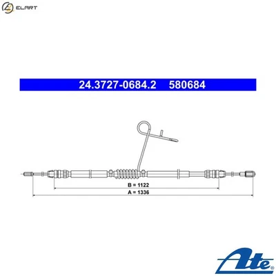 CABLE PULL PARKING BRAKE 24.3727-0684.2 FOR FORD TRANSIT/V363/Bus/Van/CUSTOM - Image 1 of 4