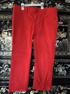Women’s Size 8 SoHo Leggings Crop By New York Co Deep Orange Stretch Denim - Picture 1 of 6
