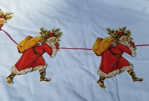 Mamelok English Frieze Garland - 10 Die Cut Father Christmas Santa 9' Cord R24 - Picture 1 of 4