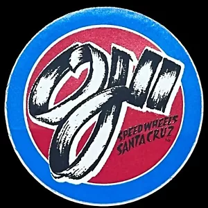 Vintage 1980er OJII Speed Wheels SANTA CRUZ Skateboard Aufkleber klein blau rot schwarz - Bild 1 von 2
