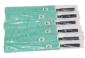 6 Rubbermaid HYGEN Q850 Dusting Wand Quick-Connect & Green Microfiber Sleeve 28" - Picture 1 of 3