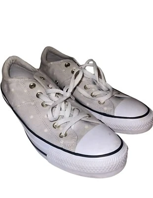 匡威 CONVERSE All Star Madison OX 白金/金色运动鞋圆点女式 10 码 — 第 1/4 张图片