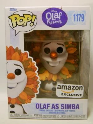 OLAF AS SIMBA FROZEN #1179 AMAZON EXCLUSIVE FUNKO POP DISNEY 2023 READ - Image 1 of 2