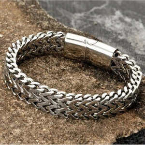 HERREN TITAN STAHL Armband Vatertag Geschenk dick breit Edelstahl sicher - Bild 1 von 6