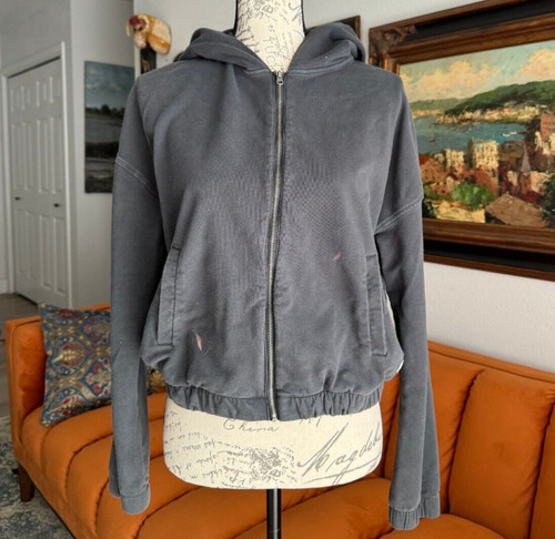 VETEMENTS Felpa con cappuccio e zip intera Vuori donna Laguna grigio scuro taglia S