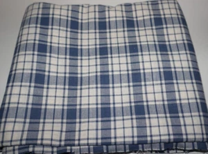 1yd x46", Unbranded, Cadet Blue/Ecru Plaid, Broadcloth Cotton, Sewing Fabric - Picture 1 of 1