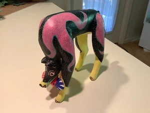 Wolf Coyote Alebrijes - Fabian Lopez Ortega Mexican Folk Art Wood Carving Signed - Picture 1 of 13