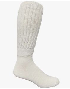 Yacht & Smith Men's Cotton Extra Heavy Slouch Socks, Boot Sock (3 Pairs White)