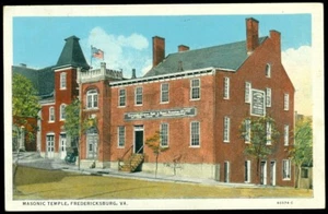 MASONIC TEMPLE - FREDERICKBURG, VA POSTCARD - Picture 1 of 1