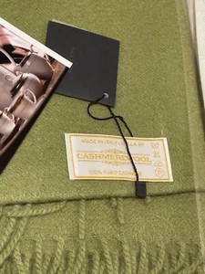 Green Cashmere throw New in The Box!! 140 x 180. Made in Italy! - Picture 1 of 9