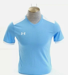 Camiseta deportiva de fútbol Under Armour UA Threadborne azul manga corta para hombre pequeña - Imagen 1 de 4