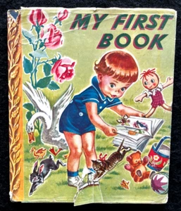 MY FIRST BOOK ~ w/ DJ ~ vintage Little Golden Book #10 ~ 1st print of 3rd cover - Picture 1 of 9