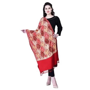 New Women's Kashmiri Aari Embroidered Viscose Shawl Stole Scarf Wrap - Picture 1 of 6