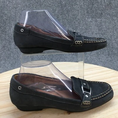 Hush Puppies Shoes Womens 39 Caley Casual Slip On Moc Loafers Blue Leather - Image 1 of 4