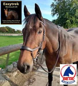 Anatomische Leder Cavasson Trense Qualität Leder Griff Zügel SCHWARZ oder BRAUN 🐴 - Bild 1 von 14