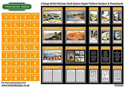TRACKSIDE SIGNS British Railways North Eastern Region Bahnsteignummern & Poster Spur O