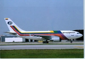 Ecuatoriana Airbus A310-304 Photo Taken at Miami Airport Postcard - Picture 1 of 2