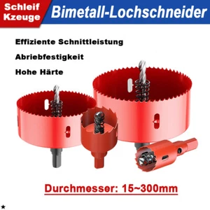 15mm-300mm Rot Lochsäge Bohrkrone M42 HSS Bi-Metall Bohrer Aluminium Eisen Holz - Bild 1 von 8