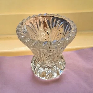 Vintage Cut Crystal Glass Clear mBud Vase Toothpick Holder (PI1) - Picture 1 of 6