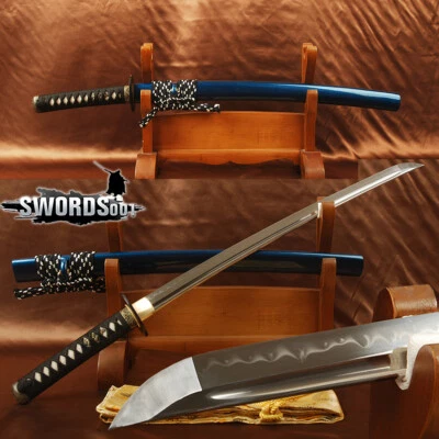 Espada samurai japonesa afilada Wakizashi de acero al carbono templado 1095 de arcilla hecha a mano Foto 1 de 4