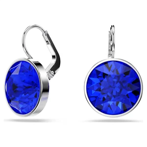Swarovski BELLA Mini drop earrings Round cut, Blue, Rhodium plated 5724292 - Picture 1 of 4