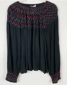 CHLOE OLIVER Peasant Top Size Small Embroidered Blouse - Picture 1 of 6
