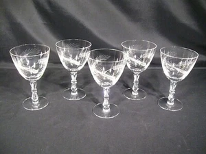 Tiffin Franciscan Silver Wheat Pattern/Stem 17546 Water Glasses Set of 5 - Picture 1 of 12
