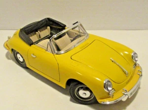 Vintage 1961 Diecast Model Car Porsche 356B 1:18 Scale Burago Italy Yellow - Picture 1 of 18