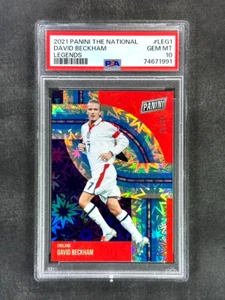 2021 Panini National #LEG1 David Beckham Legends /50 Red PSA 10 Gem Mint - Picture 1 of 2
