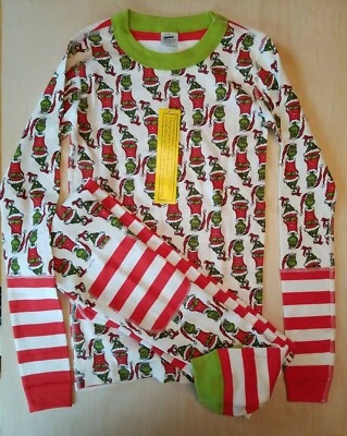 NWT Hanna Andersson DR SEUSS MIX IT UP GRINCH Pajamas CHRISTMAS 120 6 7 - Image 1 of 4