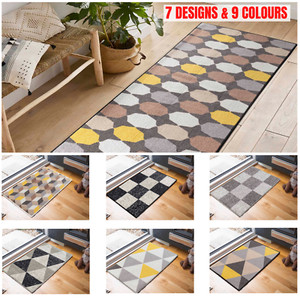 Geometric Doormats Non Slip Machine Washable Kitchen, Corridor, Hallway Runners