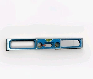Vintage Aluminium Torpedo Wasserwaage 8" blau 45° 90° 180° - Bild 1 von 4