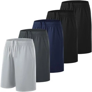 TYCTOS Boys Athletic Shorts Elastic Basketball Shorts Quick Dry Kids Youth Sh... - Picture 1 of 7