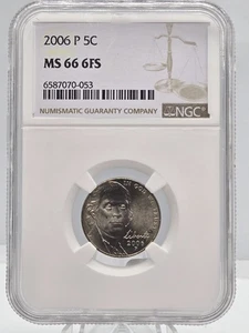 2006 P JEFFERSON NICKEL NGC MS66 FS - Picture 1 of 4
