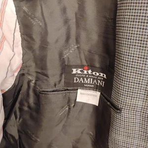 Kiton Napoli 100% Cashmere Mens Jacket Italy Plaid Us 46R EU 56R 3btn - Picture 1 of 17