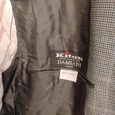 Kiton Napoli 100% Cashmere Mens Jacket Italy Plaid  Us 46R EU 56R 3btn  - Image 1 of 4