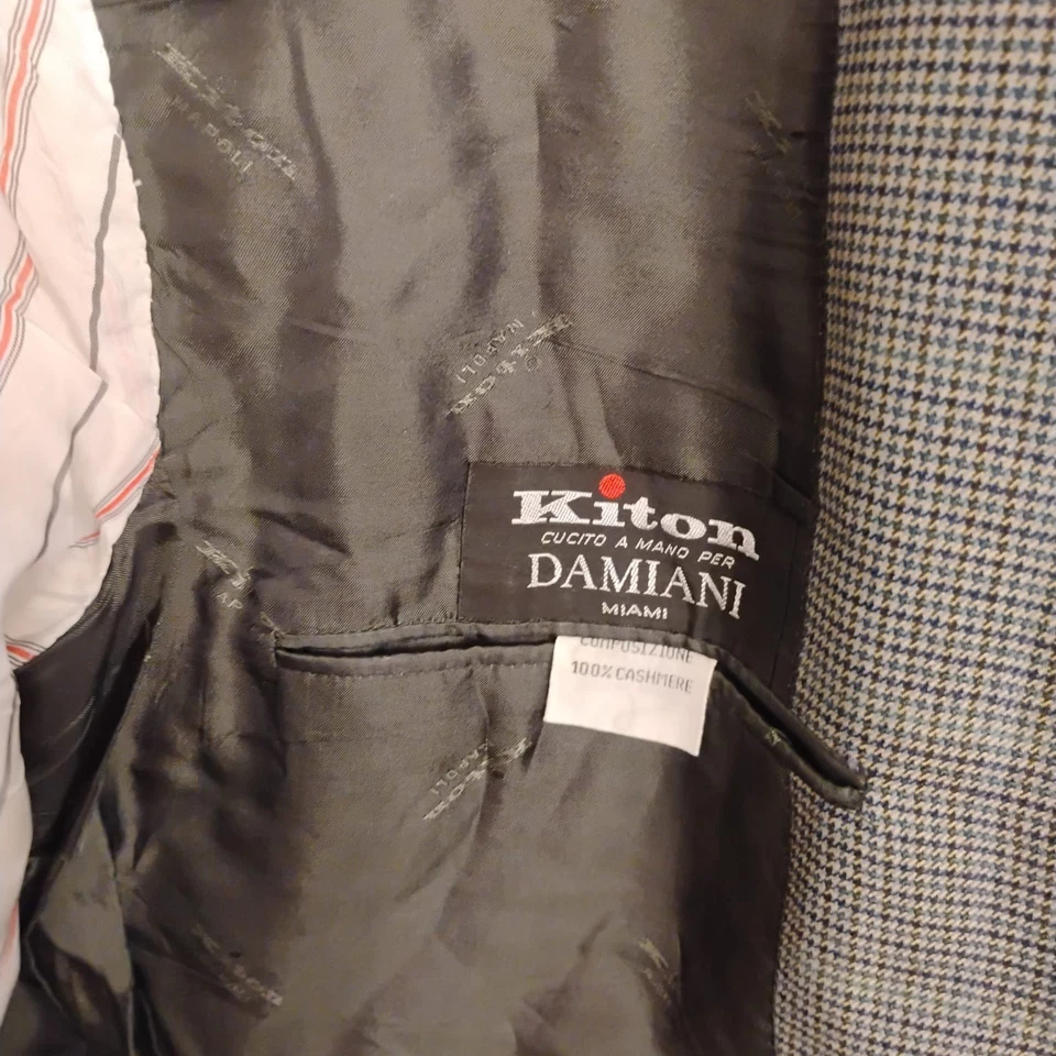 Kiton Napoli 100% Cashmere Mens Jacket Italy Plaid  Us 46R EU 56R 3btn  - Image 1 of 4