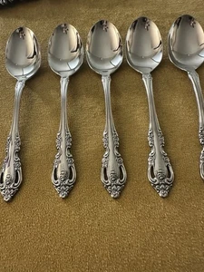 (5) Oval Soup Spoon Oneida Community BRAHMS Stainless - MINT - Picture 1 of 6