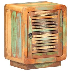 vidaXL Bedside Cabinet Multicolor - Mixed Wood Tones Solid Reclaimed Wood - Picture 1 of 11