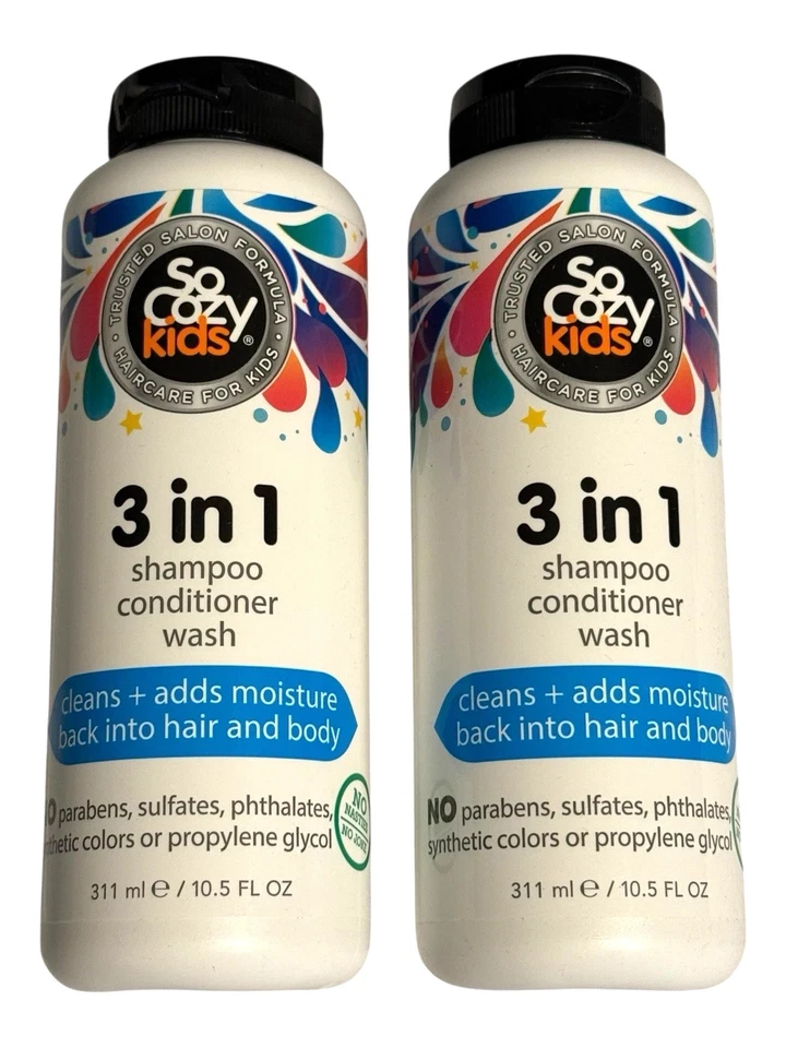 Champú SoCozy Kids 3 en 1 - Acondicionador - Lavado (dos botellas de 10,5 fl oz) v Foto 1 de 3