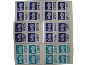 GB QEII 1. (16) & 1. große (8) selbstklebende Briefmarken mit Barcode  - Bild 1 von 1