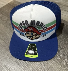 SUPER MARIO EST. Baseballmütze 85 verstellbar Druckknopflasche Trucker Jugend Einheitsgröße neu - Bild 1 von 3