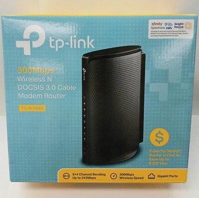 TP-Link TC-7610 343Mbps DOCSIS 3.0 High Speed Cable Modem - Black - Image 1 of 4