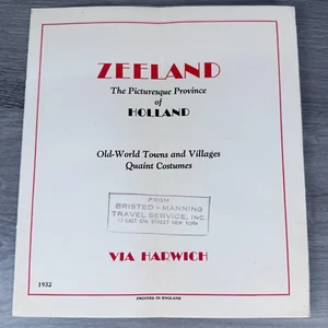 Vtg 1932 Travel Brochure Zeeland Picturesque Province of Holland Old World Towns - Picture 1 of 13