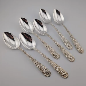 Kirk Repousse Sterlingsilber Teelöffel - 5 7/8 Zoll - 6er Set - Bild 1 von 3